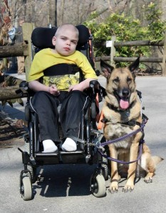 Lucas and service dog Juno